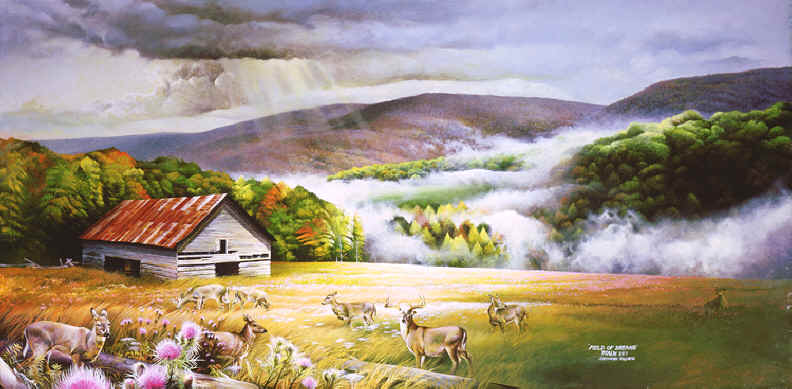 Landscape Paintings, landscape painting of cades cove, paintings of landscapes, landscape art~landscape Artist~Smoky Mountains. Paintings of landscapes from around the world done by Christian artist Spencer Williams